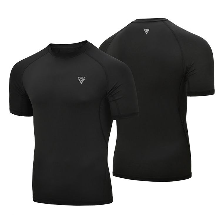 Camiseta de compresión manga corta RDX T15 Negro