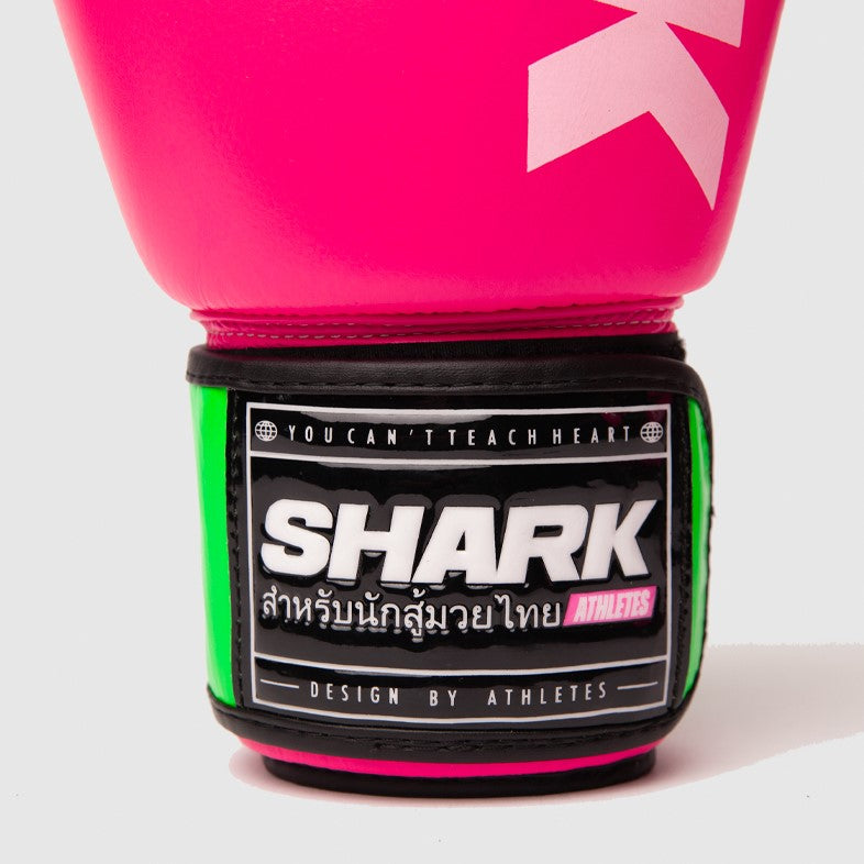 Guantes de boxeo Shark Polaris Rosa Fluo y Verde Fluo