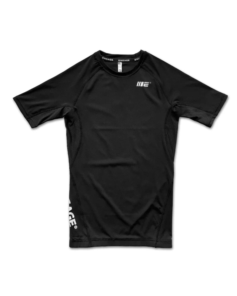 Camiseta de compresión manga corta Engage Negro