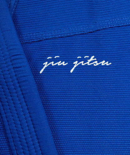 Kimono de BJJ Tatami Superlite azul con cinturón blanco