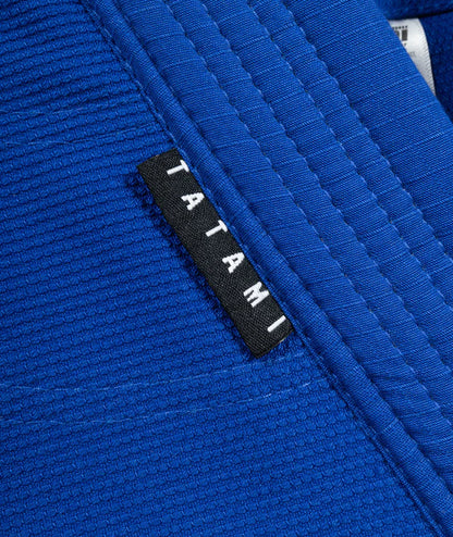 Kimono de BJJ Tatami Superlite azul con cinturón blanco